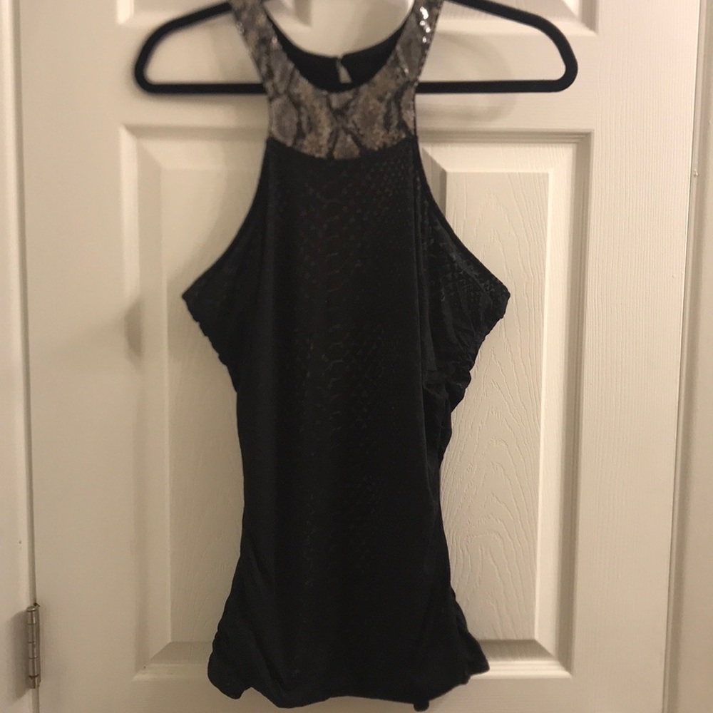 Express snakeskin top w/ sequins